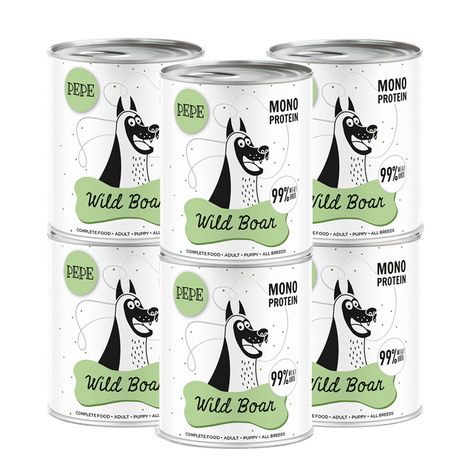 Paka Zwierzaka PEPE Wild Boar Karma mokra dla psa dzik zestaw 6 x 800 g