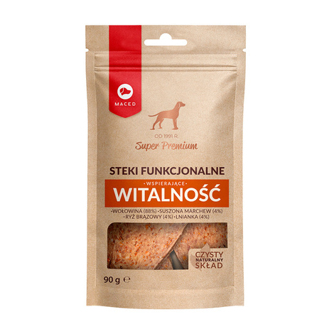 Maced Super Premium Steki funkcjonalne wołowina przysmaki dla psa 90 g