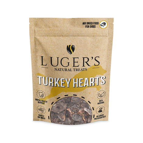 Luger's Natural Treats Przysmak gryzak dla psa serca z indyka 150 g