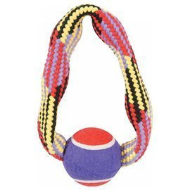 Zolux Zabawka szarpak dla psa sznur z piłką tenisową koło 23 cm