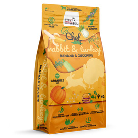 Syta Micha Chef Junior Sucha karma dla szczeniąt Królik i indyk, banan i cukinia 9 kg