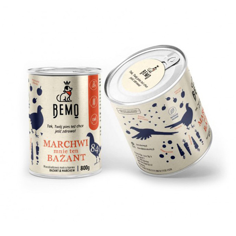 Bemo Karma mokra dla psa naturalna Monobiałkowa MARCHWI mnie ten BAŻANT 800 g