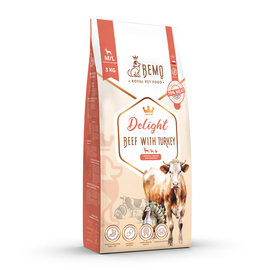 Bemo Delight - karma sucha dla psa z wołowiną i indykiem dla psów małych i średnich ras S/M 3 kg