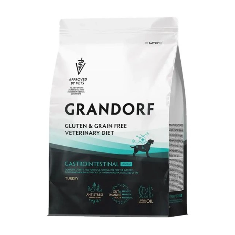 Grandorf Gastrointestinal Low Fat Sucha karma weterynaryjna dla psów z indykiem 3 kg