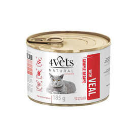 4Vets Natural Mokra karma dla kota z cielęciną 185 g