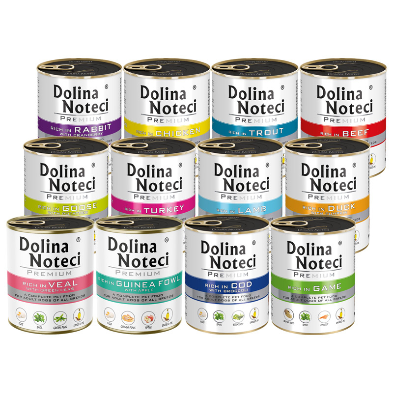 Mokra karma dla psa Dolina Noteci Premium Mix smaków 12 x 800 g