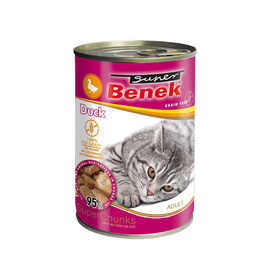 Super Benek Karma mokra dla kota bezzbożowe kąski z kaczką w sosie 415 g