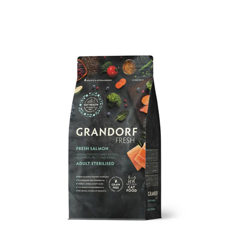 Grandorf Cat Fresh Salmon Adult Sterilized Karma sucha dla kotów sterylizowanych Łosoś 2 kg